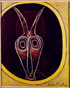 透明。角が重なった男の顔と動物の頭 20世紀 油彩・カンヴァス 作： Francis Picabia
