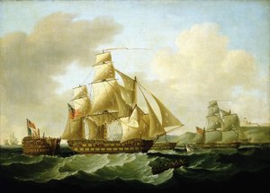 ナポレオン戦争（1803年～1815年）のエピソード：リチャード・ストラシャンによって捕らえられた逃亡者たちとの凱旋（11月4日、ロシュフォール（フランス）沖にて