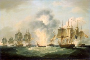 イギリスのフリゲート艦4隻がスペインの財宝輸送船を拿捕、フランスの戦力強化が目的（10月5日 作： Francis Sartorius