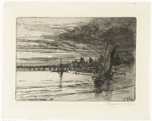 テムズ川に架かる橋 バタシー橋 作： Francis Seymour Haden (Sir) (signed by artist)
