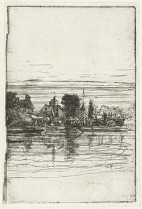 水上の村 テムズ川側 作： Francis Seymour Haden (Sir) (signed by artist)