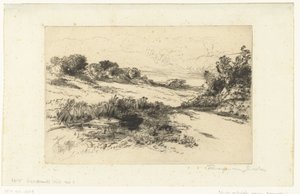 スワネージの丘陵風景 風車の丘 作： Francis Seymour Haden (Sir) (signed by artist)