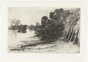 ブレントフォードのテムズ銀行 ブレントフォード フェリー (オブジェクトのタイトル) 作： Francis Seymour Haden (Sir) (signed by artist)