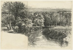 二頭のロバとダンドラム川 二つのお尻 ダンドラム川 作： Francis Seymour Haden (Sir) (signed by artist)