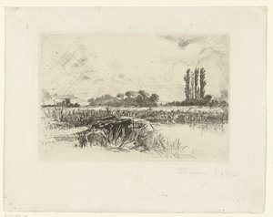 氾濫原 水の牧草地 作： Francis Seymour Haden (Sir) (signed by artist)