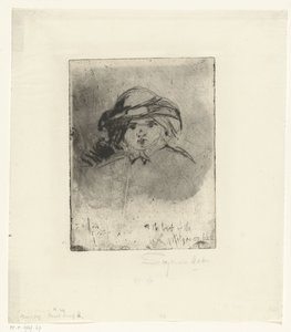 女の子の頭 子供の頭 作： Francis Seymour Haden (Sir)