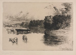 ランカシャー川 作： Francis Seymour Haden
