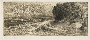 サーモンが居そうな場所、1889年 作： Francis Seymour Haden