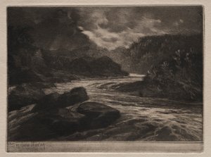 サーモン川。 作： Francis Seymour Haden