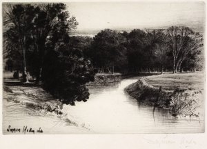 アイルランドの日没、1863 作： Francis Seymour Haden