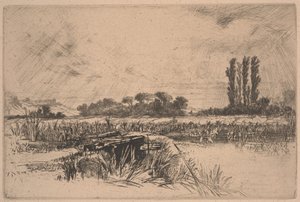 湿地牧草地（エッチングとドライポイント） 作： Francis Seymour Haden