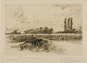 水の牧草地 作： Francis Seymour Haden