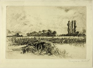 水の牧草地 作： Francis Seymour Haden