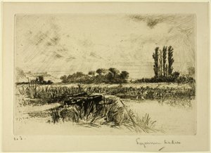水の牧草地 作： Francis Seymour Haden