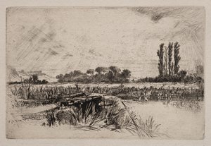 水の牧草地 作： Francis Seymour Haden