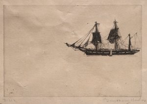 樹皮の改修、1865年。 作： Francis Seymour Haden