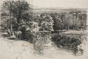 ダンドラム川と2つのロバ、1863年。 作： Francis Seymour Haden