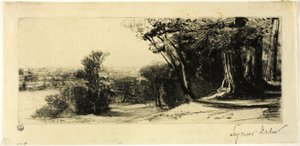 早朝、リッチモンド公園 作： Francis Seymour Haden