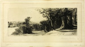早朝、リッチモンド公園 作： Francis Seymour Haden