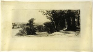 早朝、リッチモンド公園 作： Francis Seymour Haden