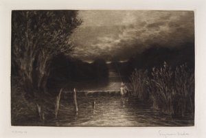 グレイリングフィッシング、1897 作： Francis Seymour Haden