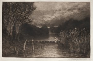 グレイリングフィッシング、1897年。 作： Francis Seymour Haden