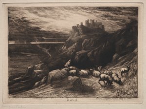 ハーレック、1880年。 作： Francis Seymour Haden