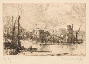 ハリー・ケリーズ、プットニー、1865-1866。 作： Francis Seymour Haden
