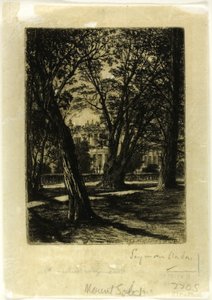 Kensington Gardens, No. I (小皿) 作： Francis Seymour Haden