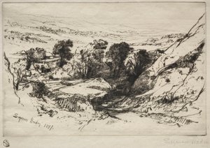 ナインバローダウン、1877年。 作： Francis Seymour Haden