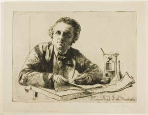 フランシス・シーモア・ヘイデンの肖像 No. 2 (エッチング中) 作： Francis Seymour Haden