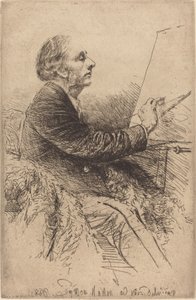 イーゼルの自画像 作： Francis Seymour Haden