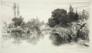 Shere Mill Pond The Larger Plate、1860。 作： Francis Seymour Haden