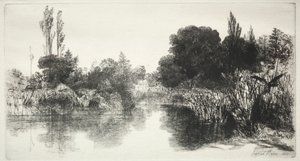 Shere Mill Pond The Larger Plate、1860。 作： Francis Seymour Haden