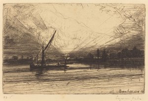 テムズ川の夕日 作： Francis Seymour Haden