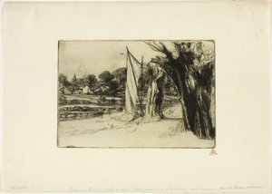 帆を持ったテムズ・ディットン 作： Francis Seymour Haden