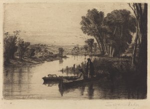 テムズ川の漁師 作： Francis Seymour Haden