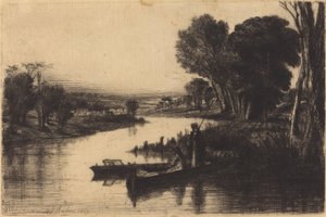 テムズ川の漁師 作： Francis Seymour Haden