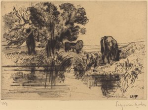 三頭の牛 作： Francis Seymour Haden