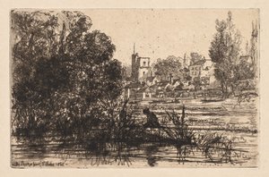 トゥイッケナム教会、1865年。 作： Francis Seymour Haden