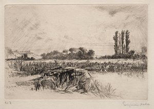 水の牧草地 作： Francis Seymour Haden