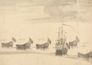 穏やかな海の船 作： Francis Swaine