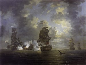 2月18日、HMSモンマスによる「フドロワイヤント」の拿捕 作： Francis Swaine