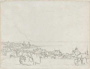 La Tour de Peilz を遠くに見るヴヴェイの景色 作： Francis Towne