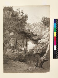 No.1093森の風景、1788年（紙にインクとウォッシュ） 作： Francis Towne