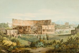 1799年のカエリアンヒルズのコロシアム（紙にペン、インク、トイレ）