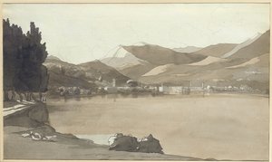 スイス、ルガーノの町、1781 作： Francis Towne