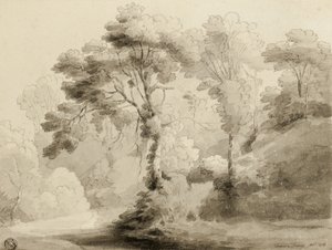 森の風景、1774 作： Francis Towne