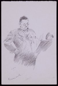 オーブリーハモンドの肖像、1934年頃（紙に鉛筆） 作： Francis Wilfred Lawson