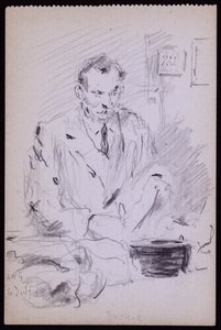 ギルバートの肖像？Bayes, c. 1928 (pencil on paper) 作： Francis Wilfred Lawson